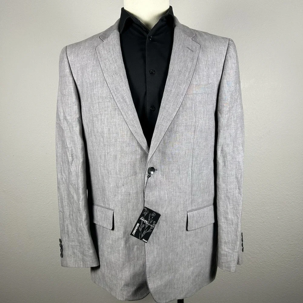 Murano Baird McNutt Linen Fitted 2PC Suit 38R 38x32 New With Tags Summer Wedding